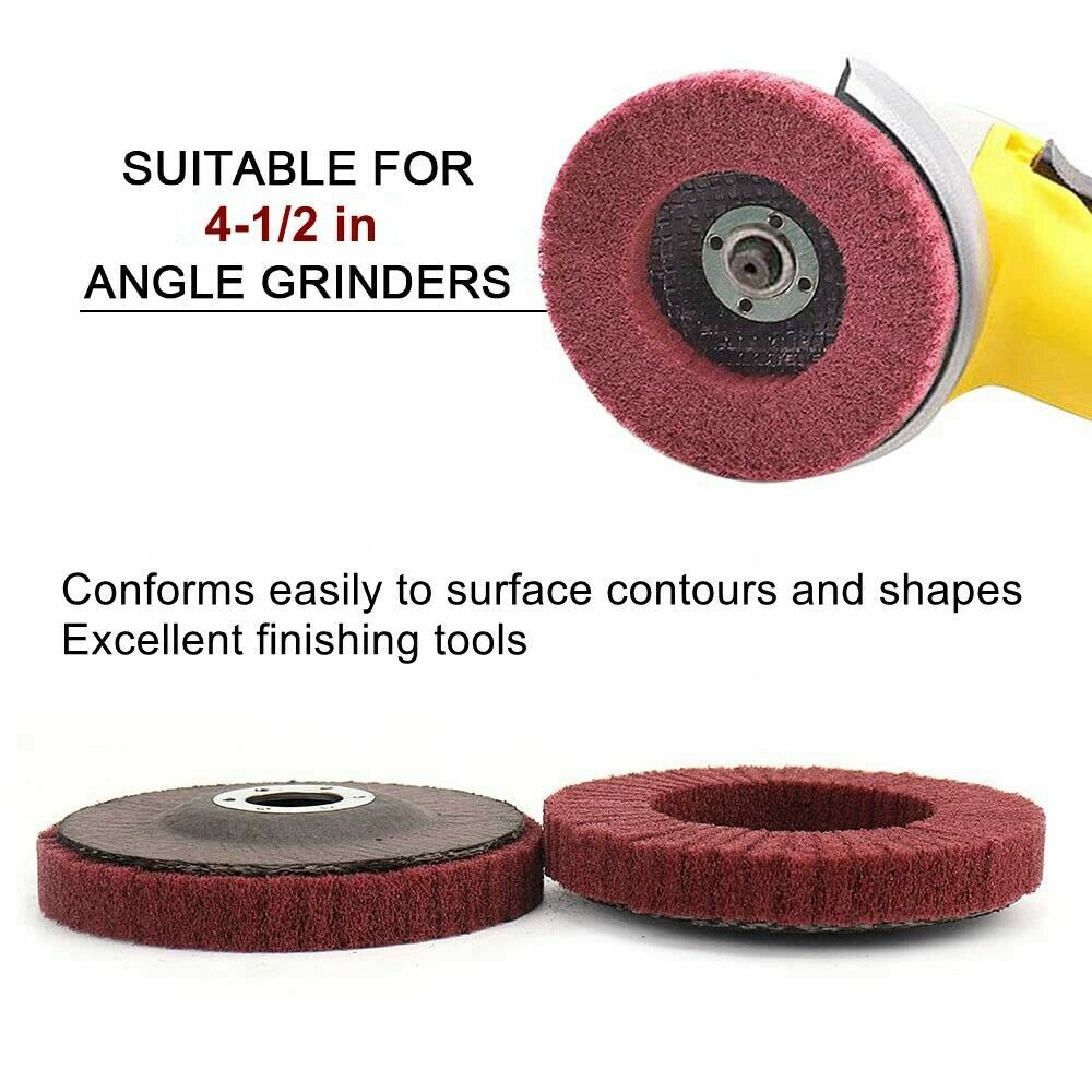 5PCS 4-1/2 inch Nylon Polishing Buffing Wheels Metal Flap Disc for Angle Grinder