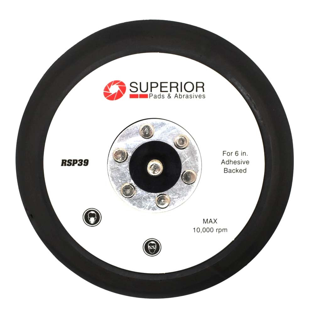 6″ Sandar pad PSA/Adhesive back no vacuum holes replaces Portercable16000- RSP39