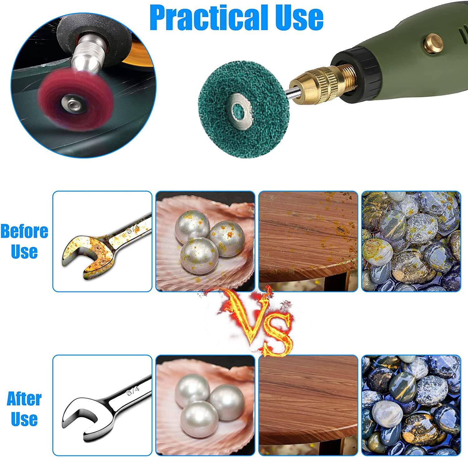 80Pcs Polishing Wheel Abrasive Buffing Grinding Brush Kit For Dremel Rotary Tool