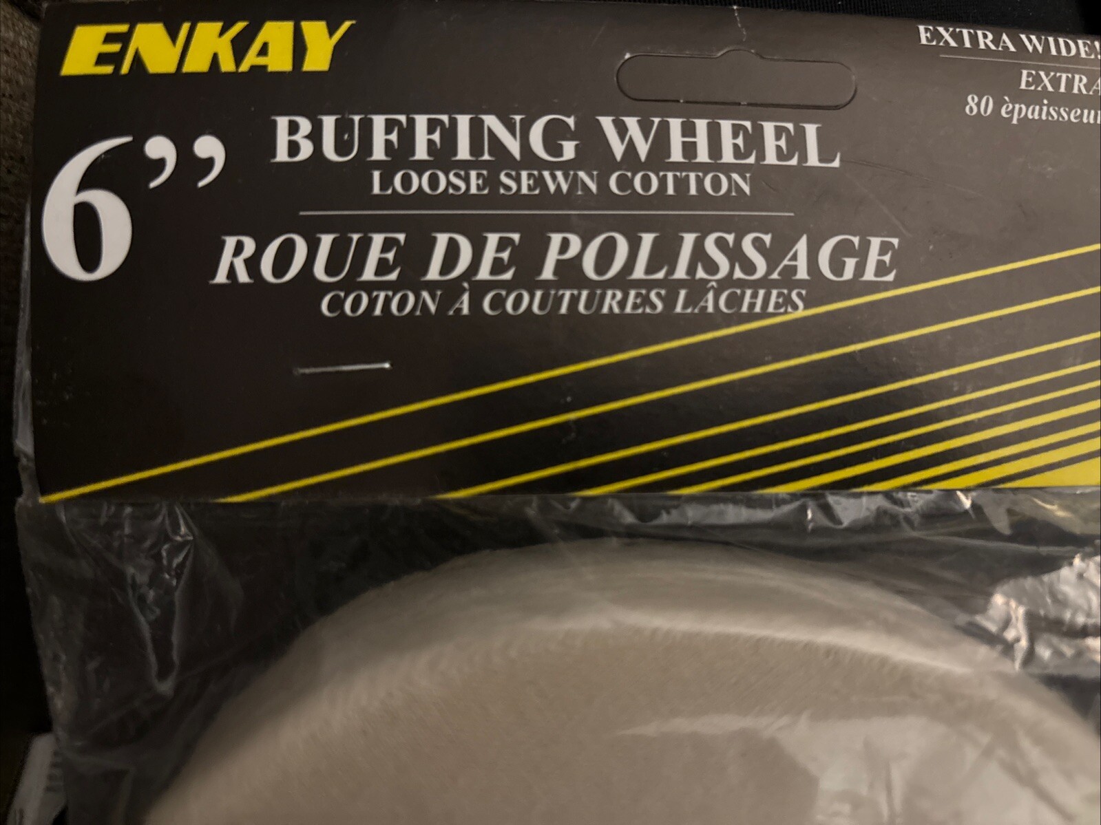 Enkay 162-680C 6-Inch Single Stitch Buff Wheel, Carded