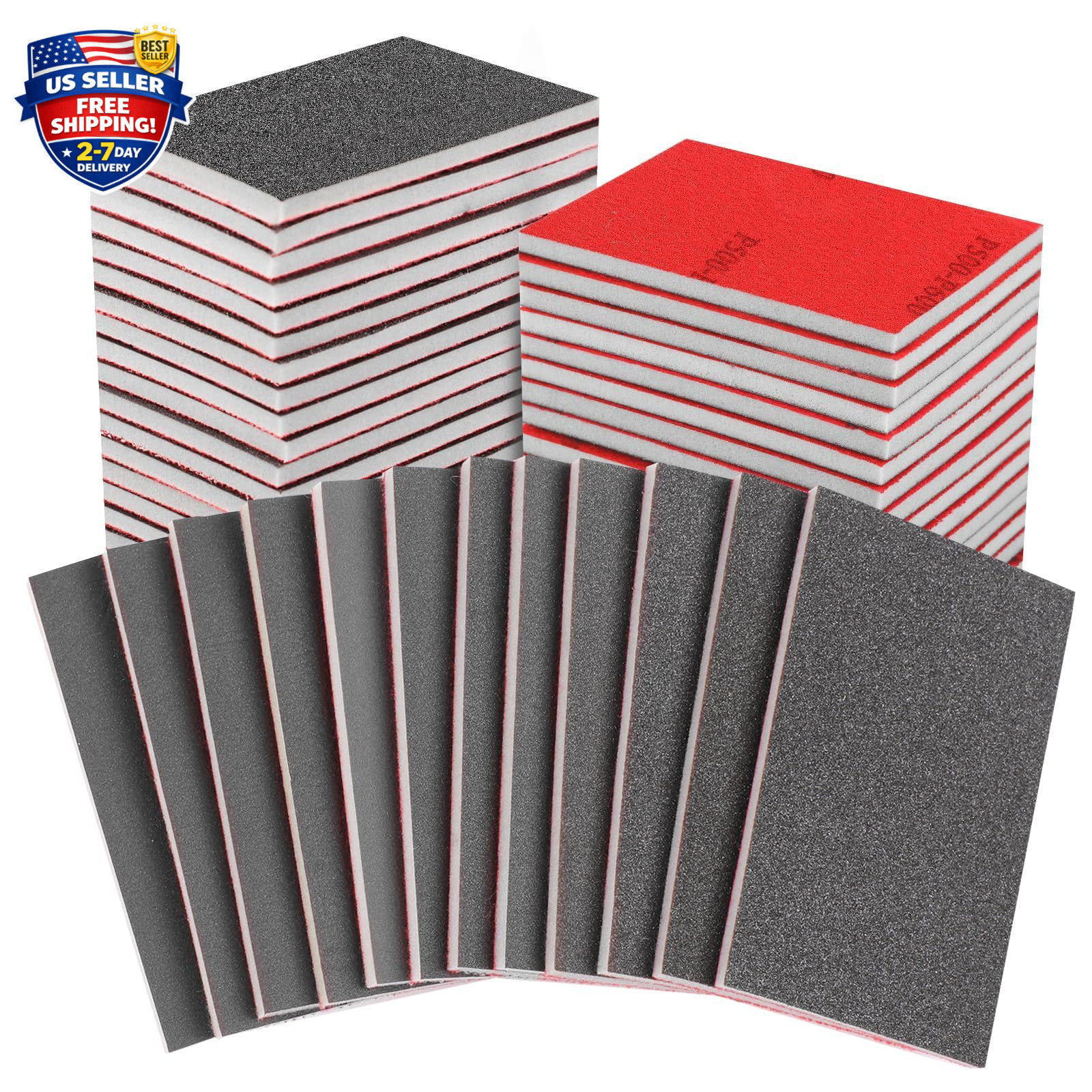 24PCS 3 x 4 Inch Sanding Sponge Set, 120-3000 Grit Soft Foam Hand Sander Block,