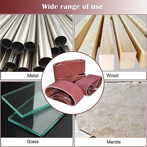 18 Pack 2-1/2 x 16 Inch Abrasive Sanding Belts Kit – 60 80 120 150 240 400