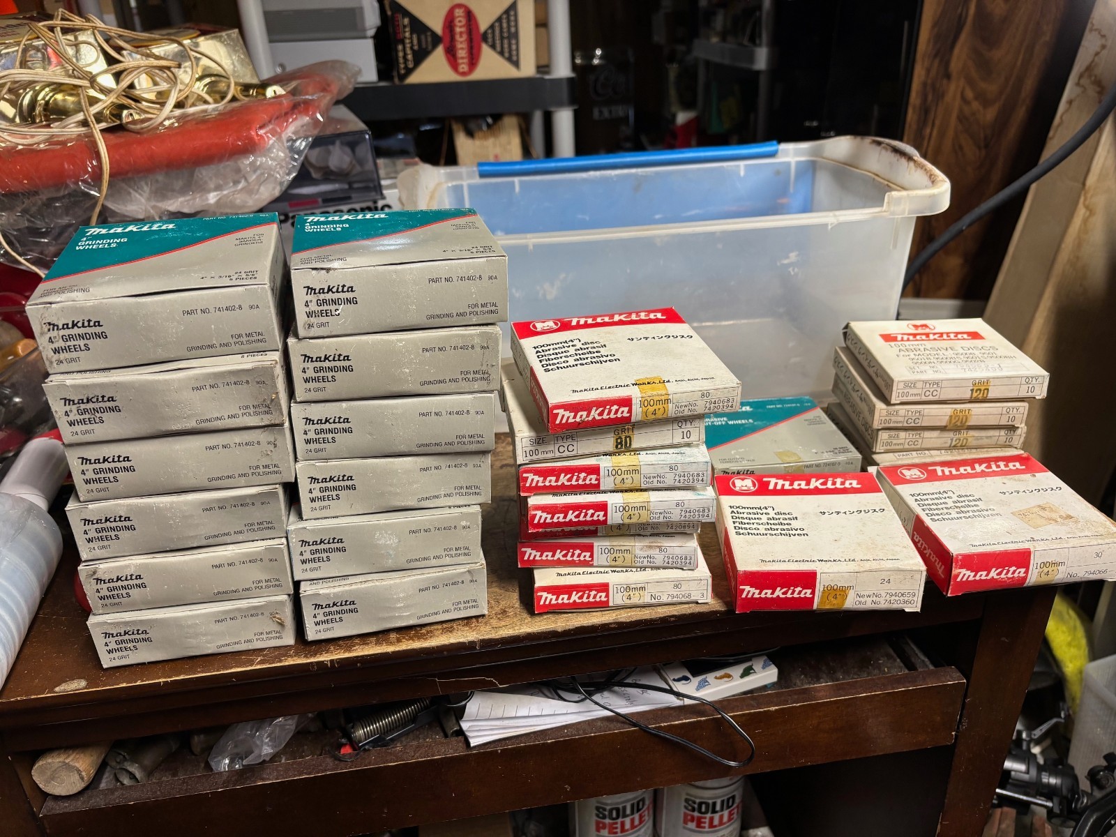 Makita Cut off Wheels Abrasive Discs Lot over 195 NOS, 4″ 24 grit 80 NOS