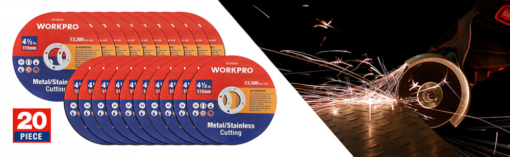 WORKPRO Cut Off Wheels 20pcs 4-1/2×7/8-inch Metal&Stainless Steel Cutting Wheel