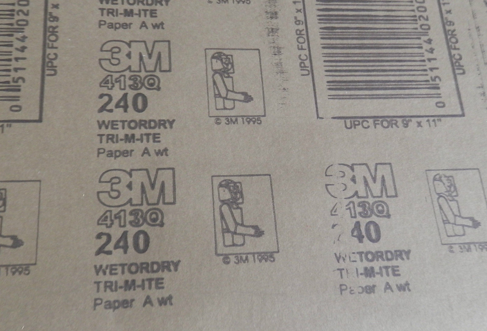 (5) NEW Sheets of 3M Wetordry Tri-M-ite 240A, 9″ x 11″, -02006 hs