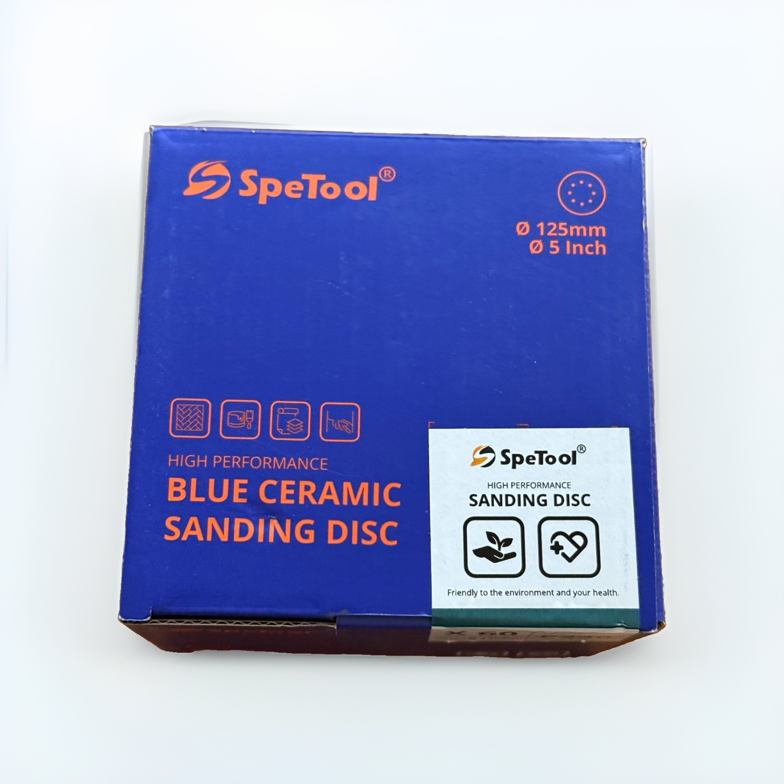 SpeTool Blue Ceramic Sanding Discs 5” 125mm P240 – High Performance 60 Pack NEW
