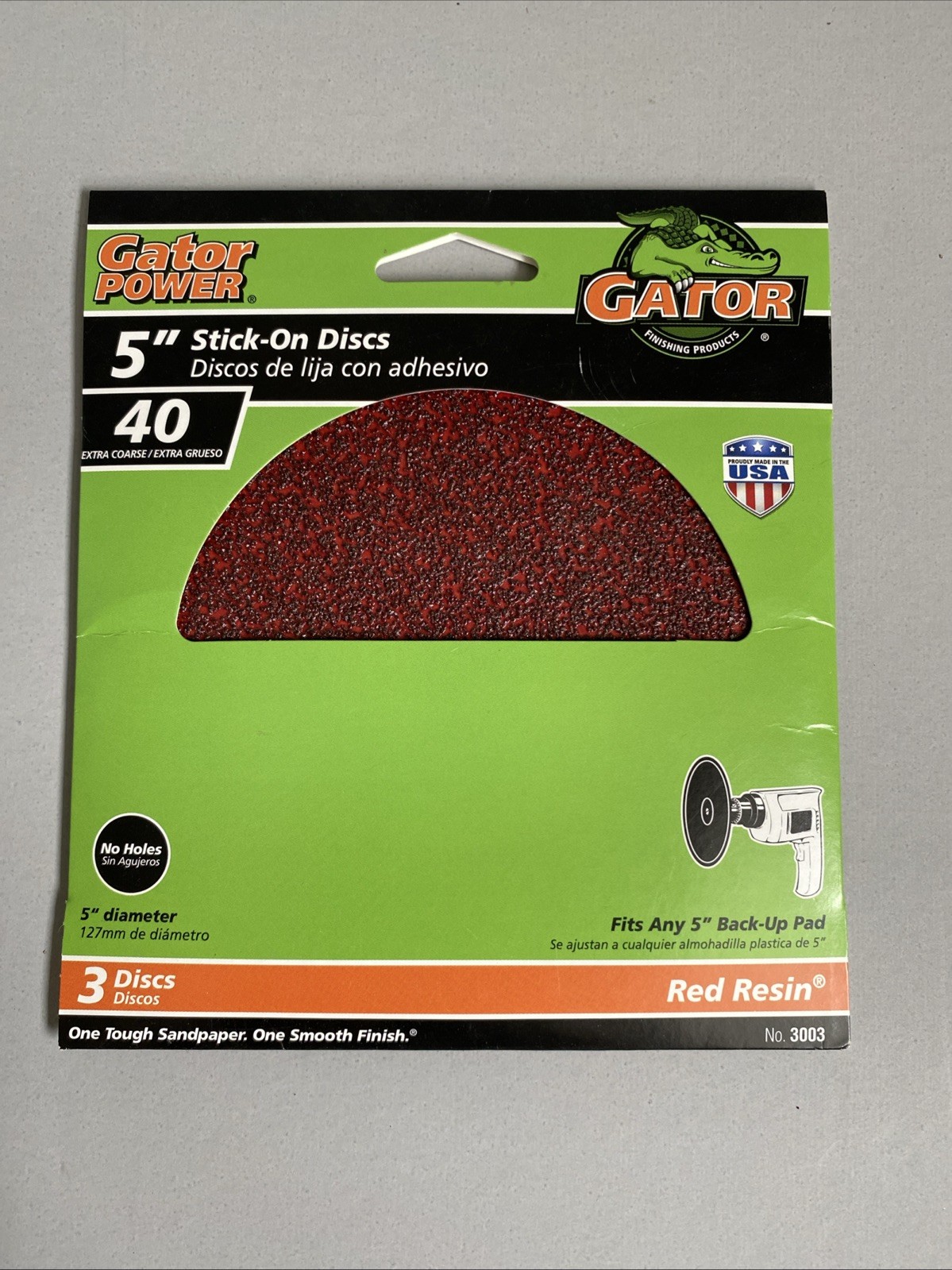 Sanding Stick On Discs 5″ Gator Power 40 Extra Coarse