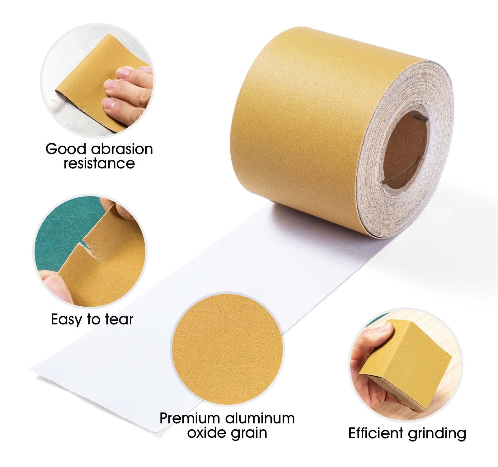 320 Grit Sandpaper Roll 2 3/4 Wide PSA Stickyback 20 Yard Wood Metal Plastic