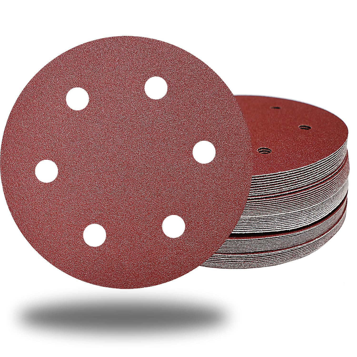 50 PCS 9 Inch 6 Hole 60 Grit Drywall Sanding Discs – 9″ Hook & Loop Aluminum