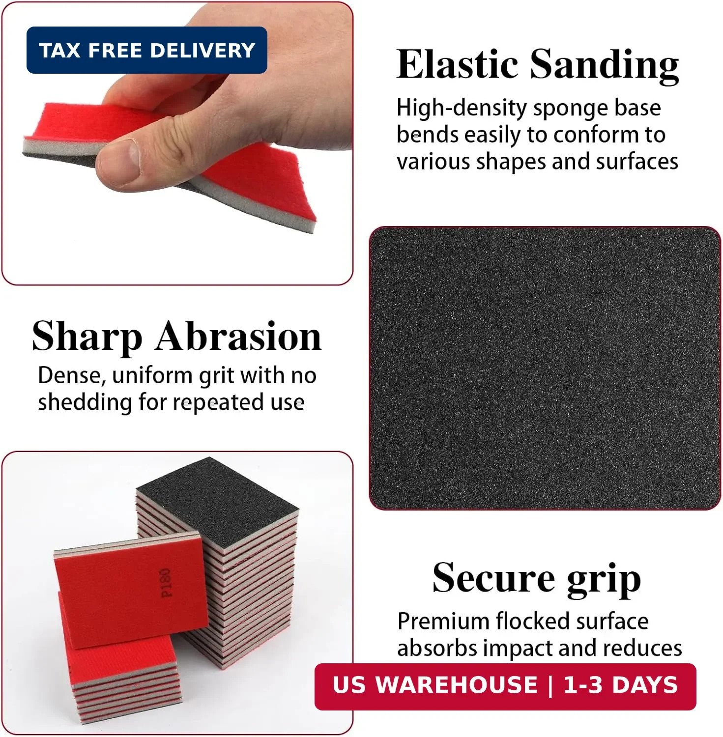 27 Pcs Sanding Sponge Pads 180 Grit, Wet Dry Washable Foam Sanding Block, Abrasi