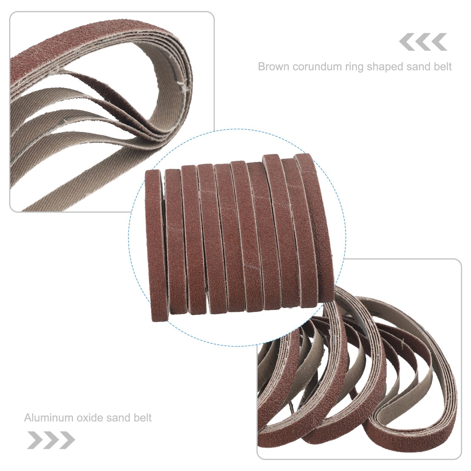 50pcs Set 330mm X 10mm Belt Power Finger File Sander Abrasive Sanding Belts Pack