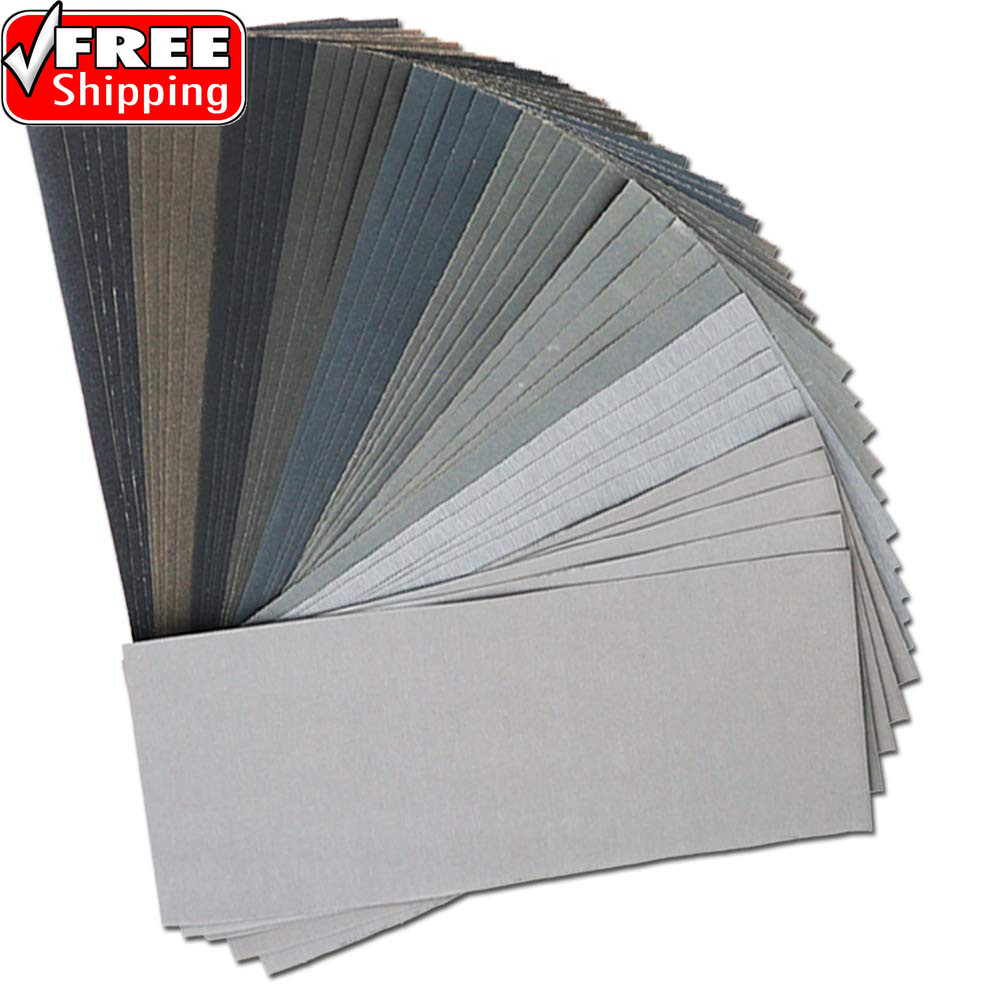 45Pcs Wet Dry Sandpaper, 400/600/ 800/1000/ 1200/1500/ 2000/2500/ 3000 Grit Asso