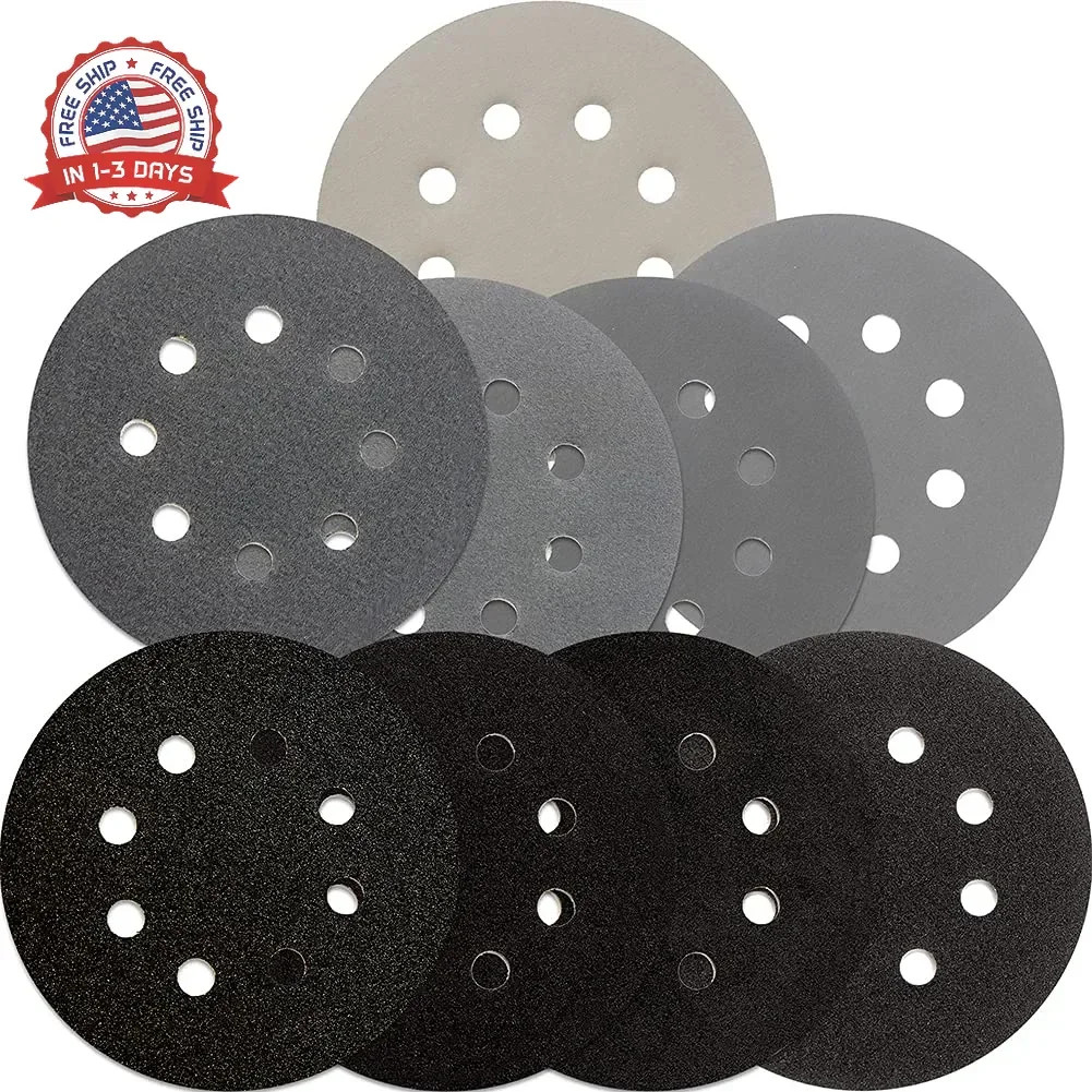 5 inch Wet Dry Sanding Discs Hook & Loop 54 pcs, 80 120 180 220 400 600 1000 200