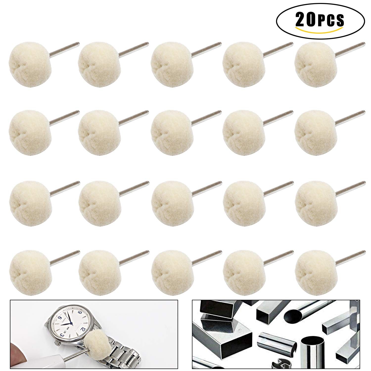 NIUPIKA Cotton Polishing Wheel Buff Buffing Wheels Soft Fine 3 millimeters