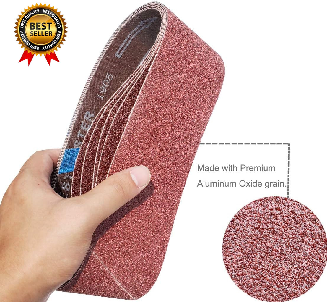 20 PCS 3 Inch X 21 Inch Abrasive Sanding Belts – 5 Each of 40 80 120 240 Grit Al