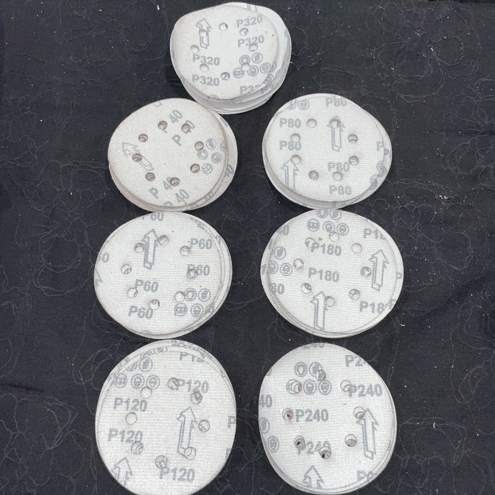 Sanding Discs for Universal Sander, Assorted Grit 8-hole 70 Psc P40 (10) P60(10)