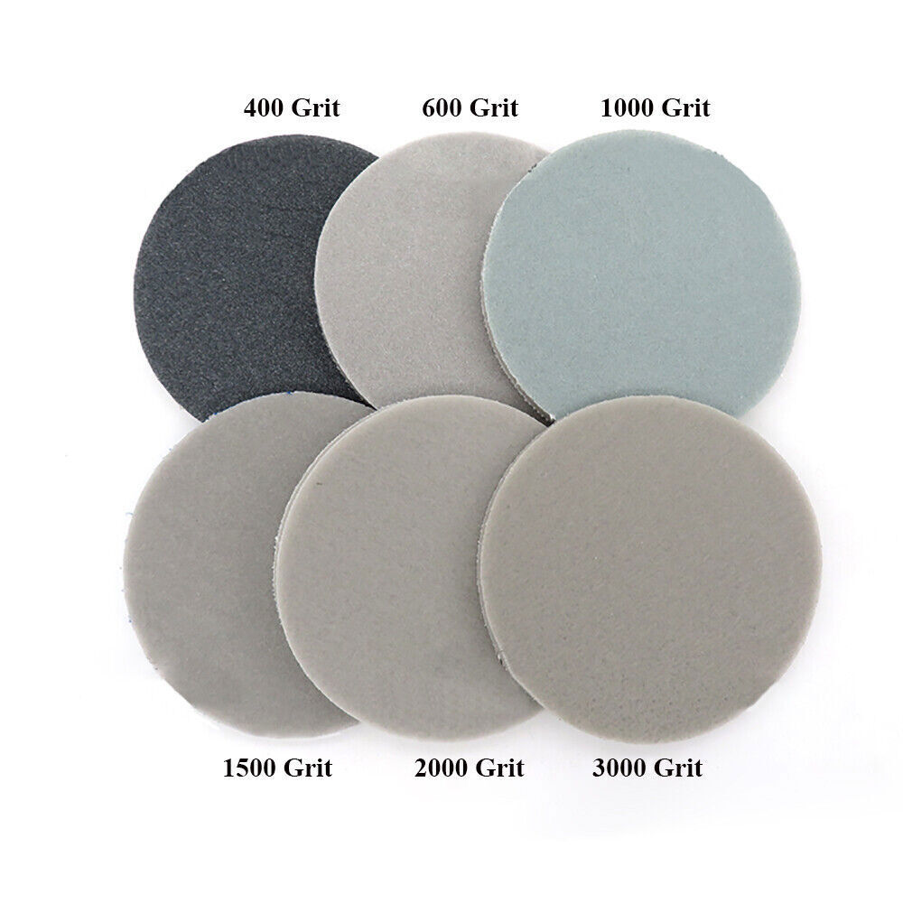 75mm Wet/Dry Foam Sanding Discs Hook&Loop Sandpaper Polishing Pads 400-3000 Grit
