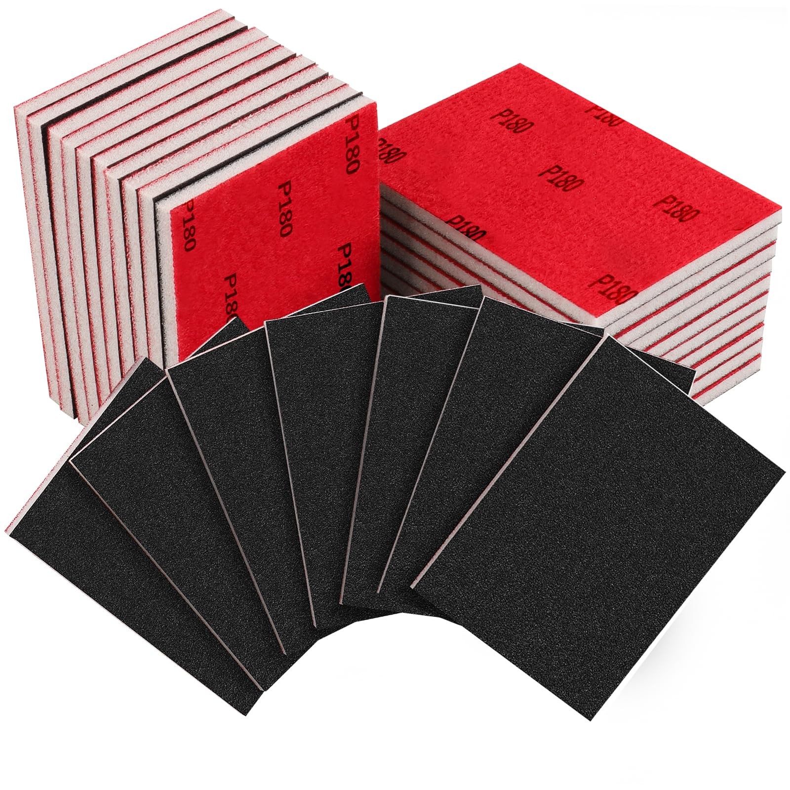Necosthua 20PCS 3 x 4 Inch 180 Grit Sanding Sponge, Ultra Fine Sanding Sponge…