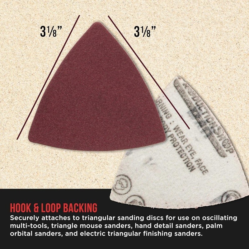 180 Grit Triangle Mouse Sandpaper Sheets 45 Pack Hook Loop Discs Multi Tool New