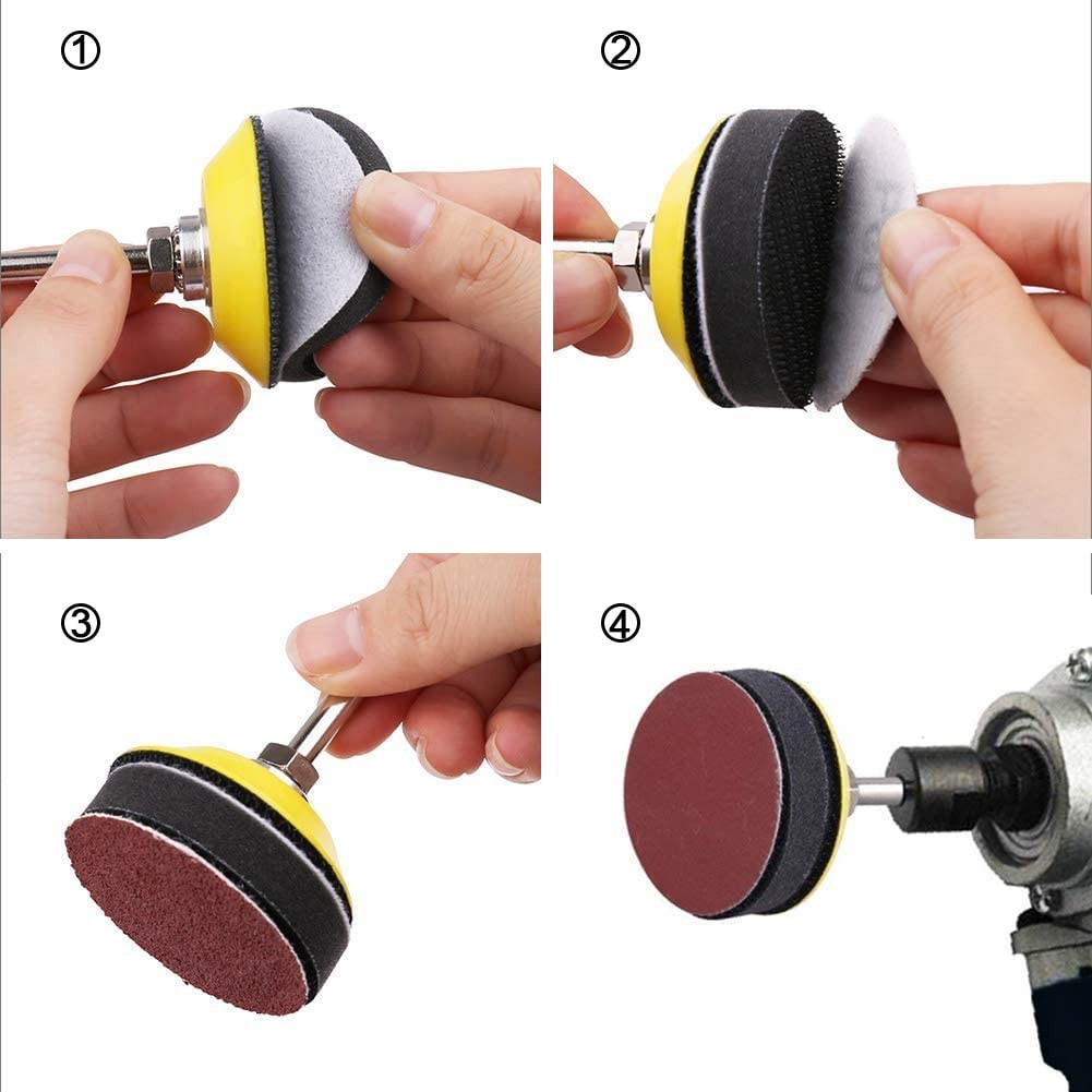 100Pcs 2 inch Sanding Discs 60 80 100 120 150 Assorted Grits Hook and Loop Sa…