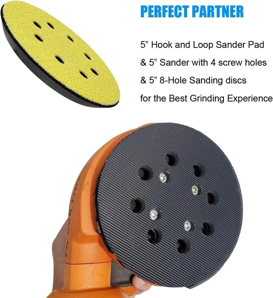 2 Pack 5 Inch 8 Hole Hook and Loop Sander Pad for Ridgid R2600, R2601 5″