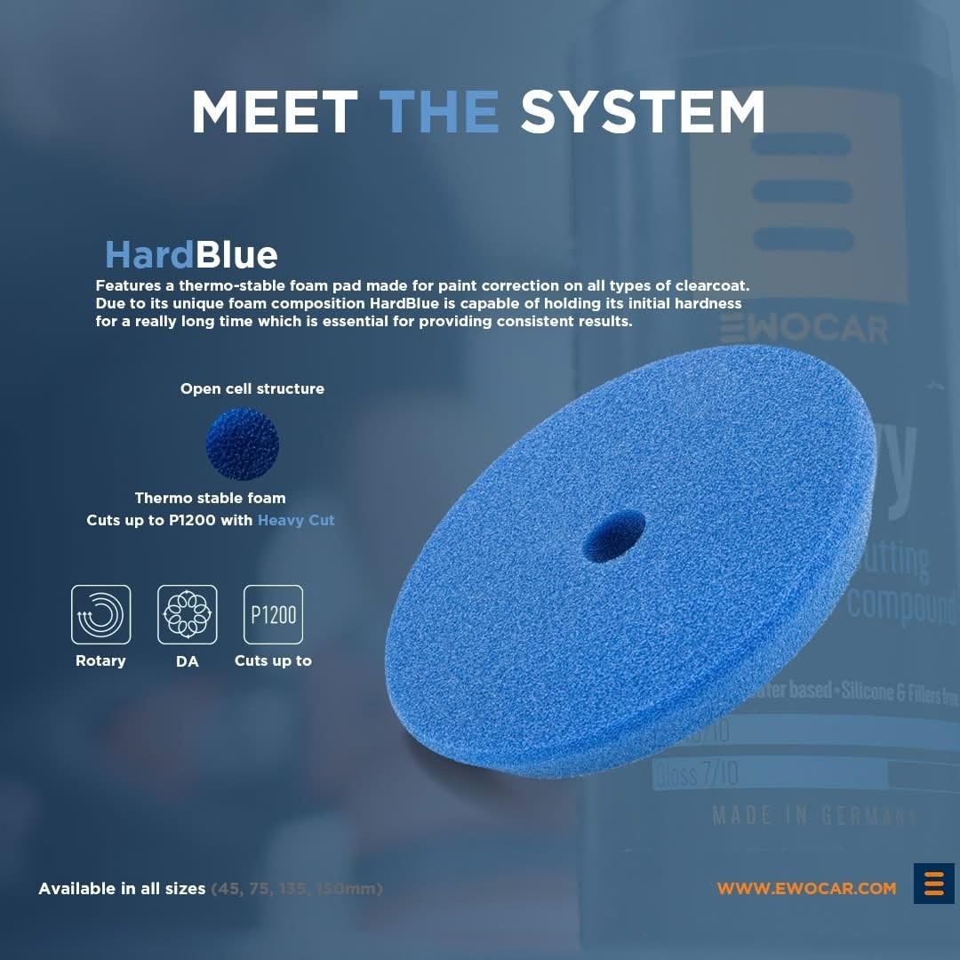 Hard Blue 6 inch Polishing Pad – Professional Cutting pad 5.91 inch,
