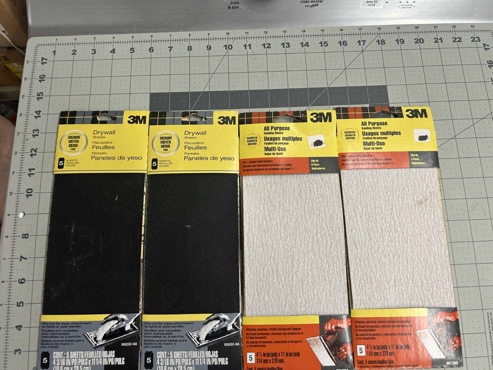 4-pack lot 5/PC 3M Drywall Sanding 4-3/16″ x 11-1/4″ 120 Grit Paper General Purp
