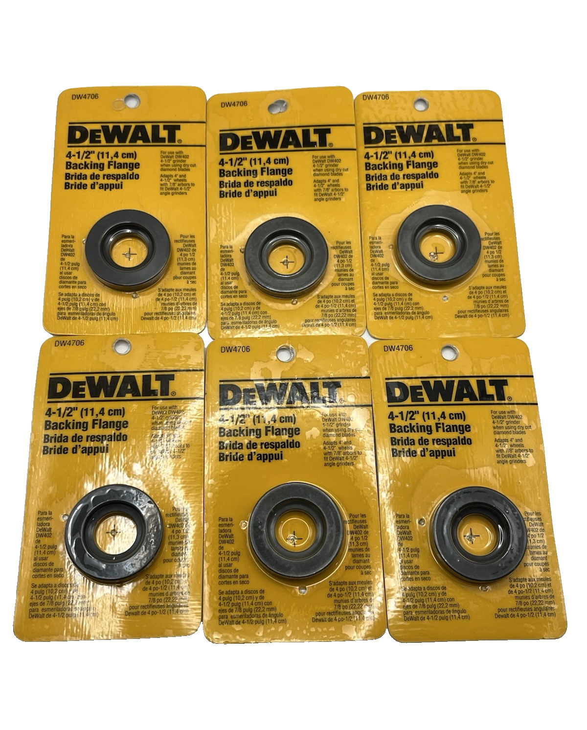 New Dewalt 4-1/2″ Backing Flange (Model DW4706) Set of 6