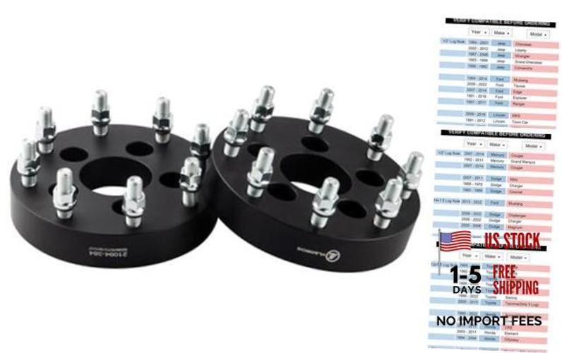 Black Forged 5×4.5 to 8×170 Wheel Adapters 1.5 Inch 14×1.5 1.5 Inch – Pack of 2