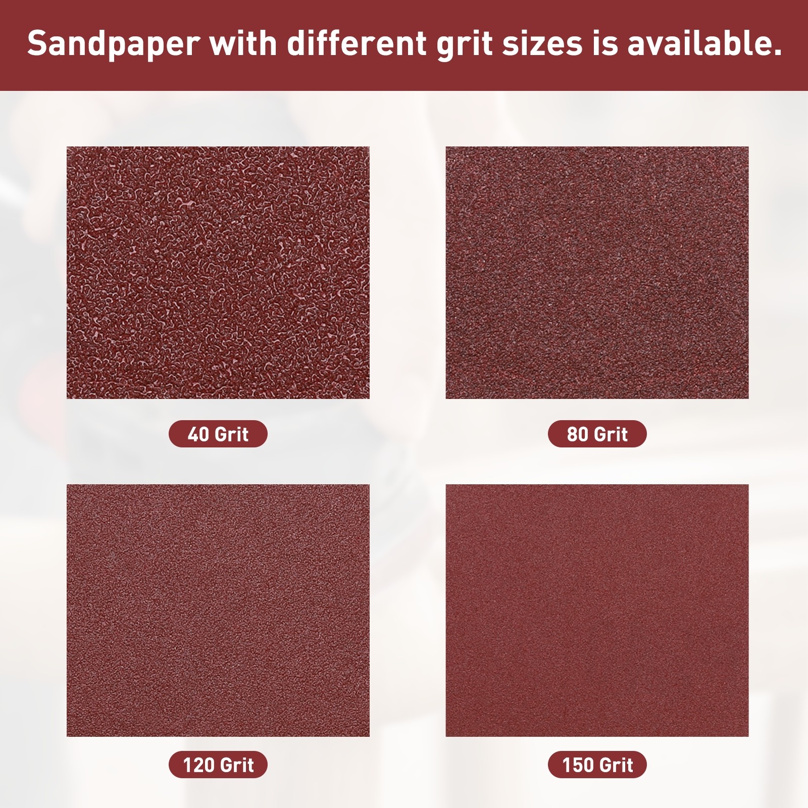 50 Pcs Mouse Detail Sandpaper, 6 x 4.25 Inch, 80 Grit , 11 Holes, Red