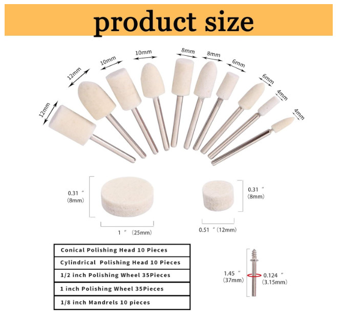 100PCS Polishing Buffing Wheel for Dremel Polishing Kit, Polishing Wheel for Dre