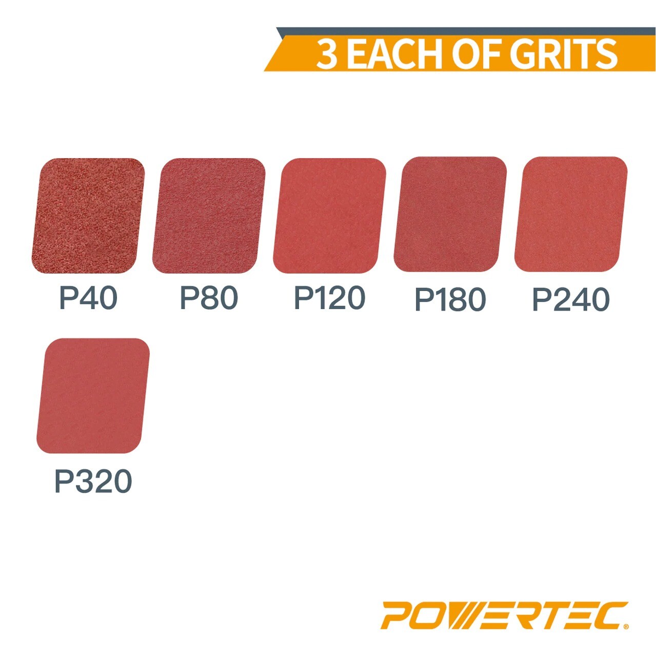 POWERTEC 18pcs 4 x 24″ A/O Sanding Belt Assortment (40,80,120,180,240,320 Grit)