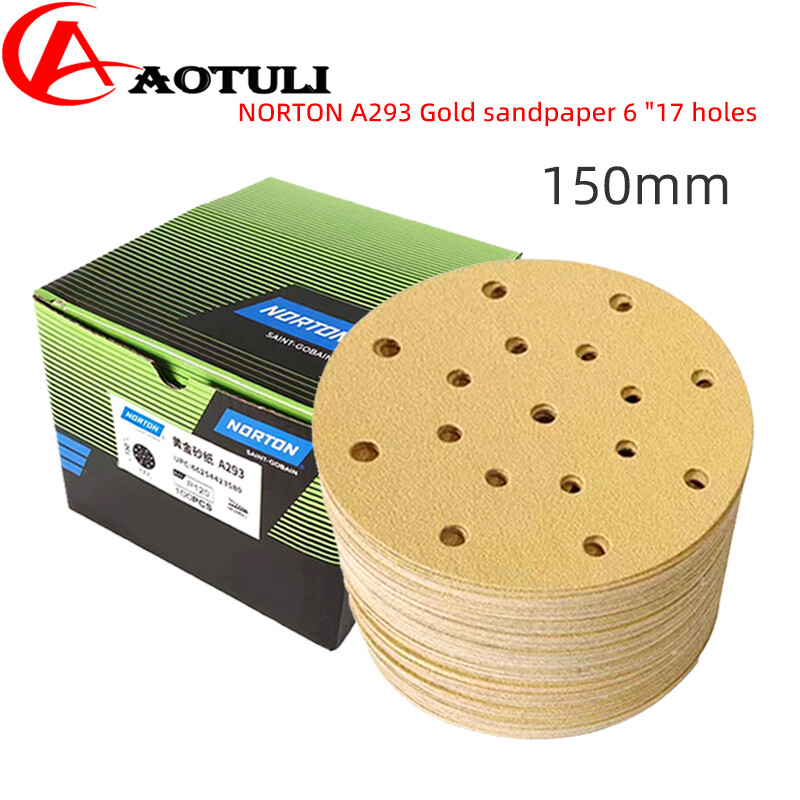 NORTON Sanding Discs Round Sandpaper 6In 17Hole for FESTOOL sander(50pcs/box)