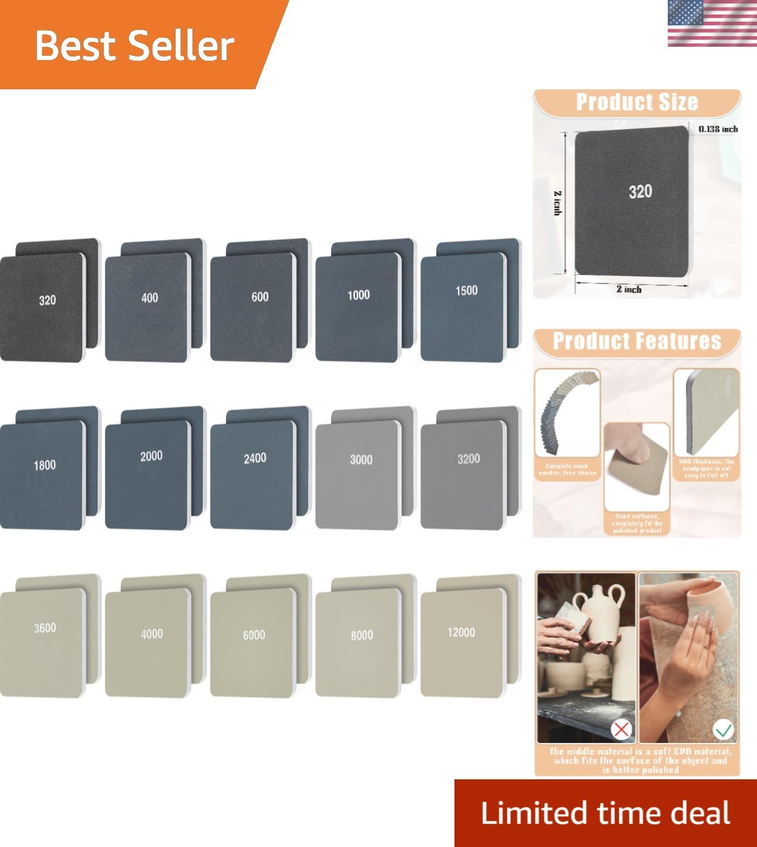 30 Sanding Pads – Double-Sided, Multi-Grit for Effortless Polishing