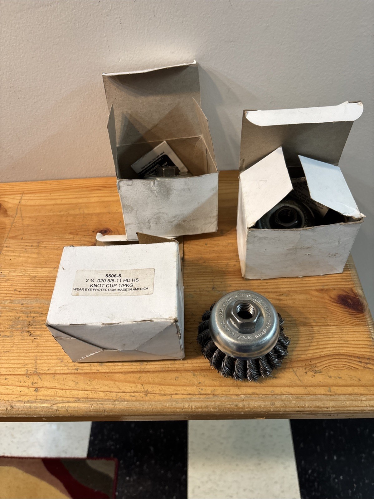 2-3/4″ .020 5/8-11 HD HS Knot Cup Brush 3 PIECES MADE IN USA FREE SHIPPING