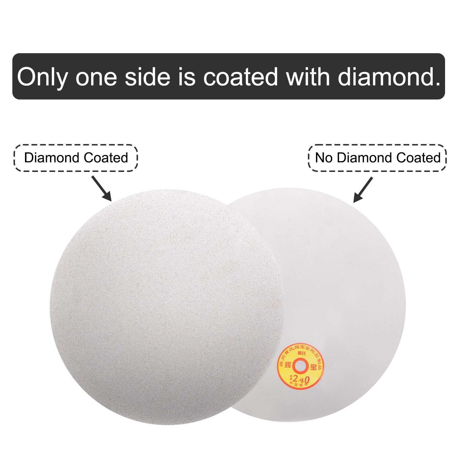 Diamond Sanding Grinding Disc 12″ Grit 240 No Center Hole Flat Lap Wheel Disk