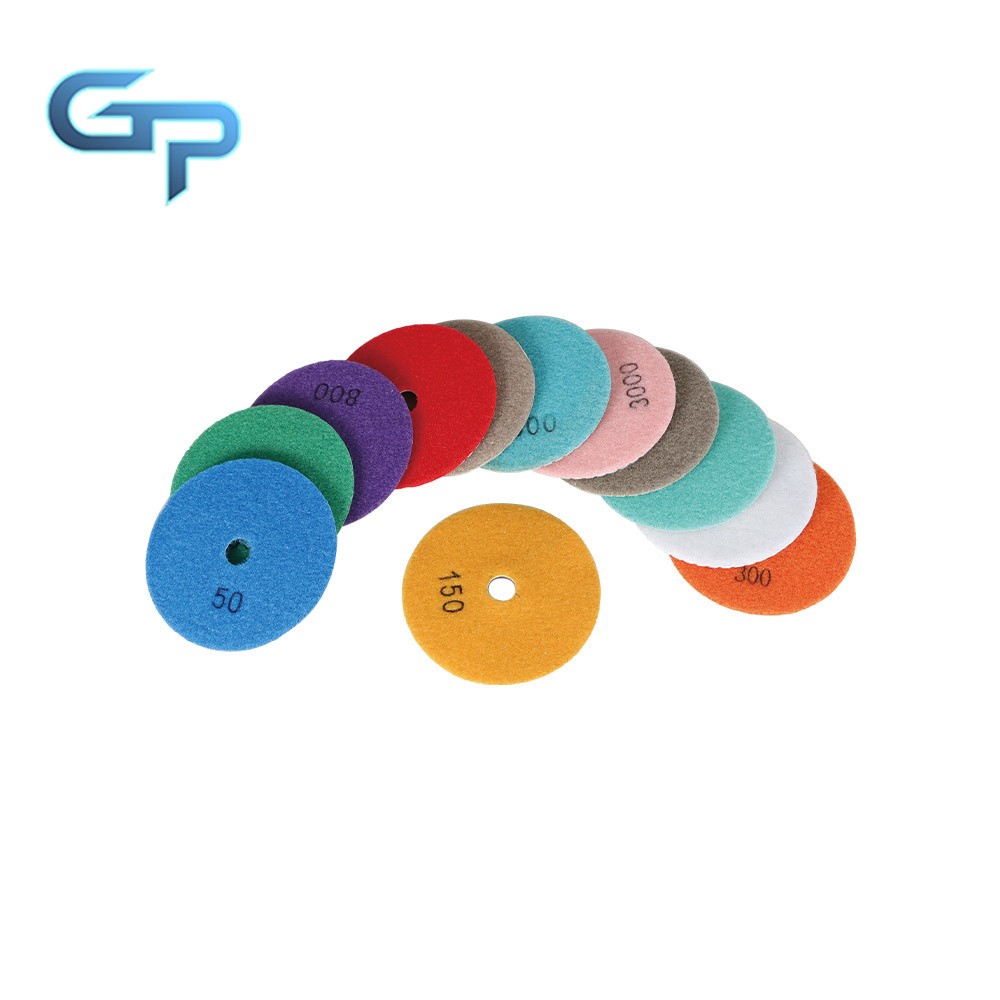 14 Pieces 4Inch Diamond Polishing Pads Kit With 2 Pack  5/8In-11 Backer Pads New