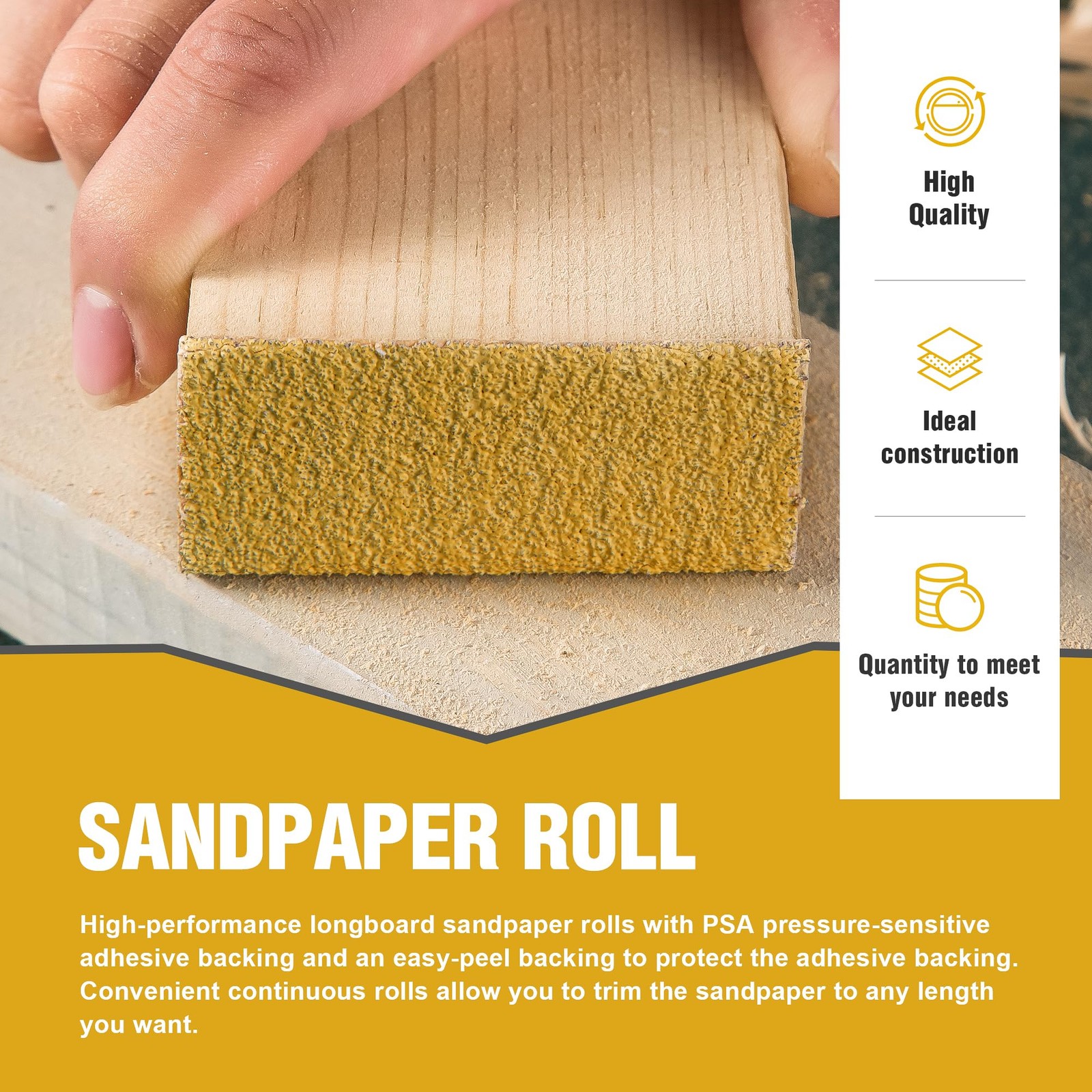 40-Grit 2-3/4in x 20 Yards Longboard Sandpaper Roll PSA Sandpaper