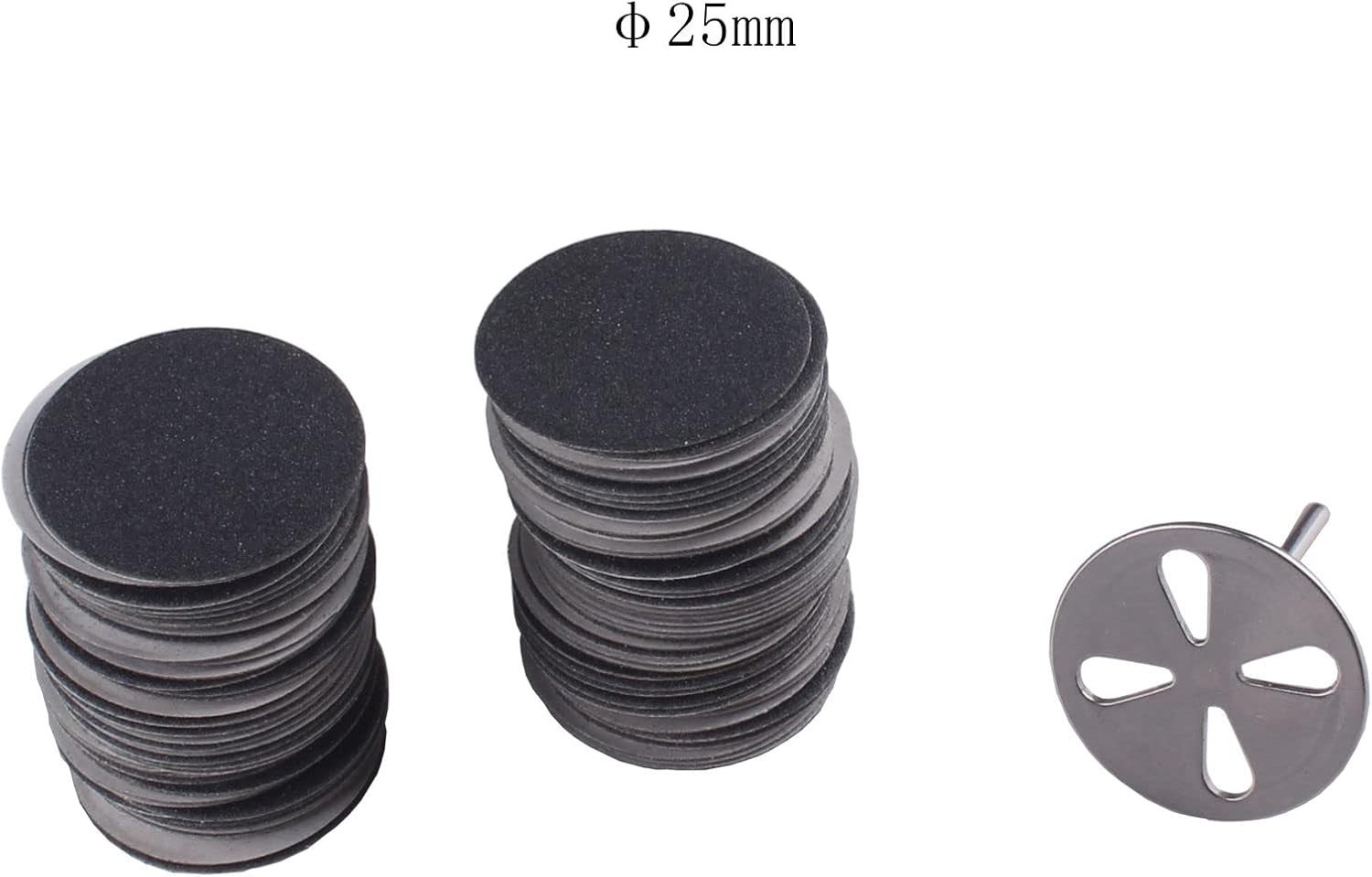 100pcs Sanding Paper Discs with Metal Nail Drill Bit,25mm Pedicure Sanding Di…