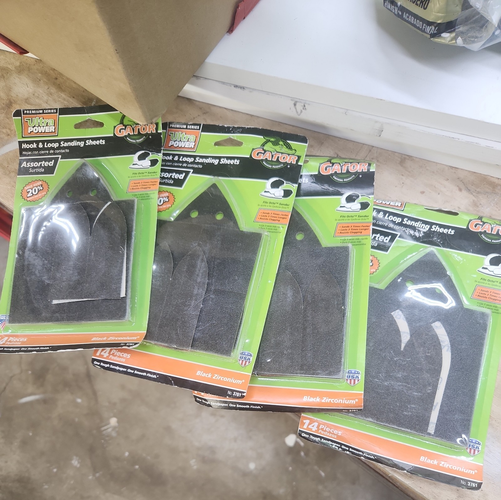 4 Gator Ultra Power Hook Loop Sanding Sheets 14 Pc Assorted 3761