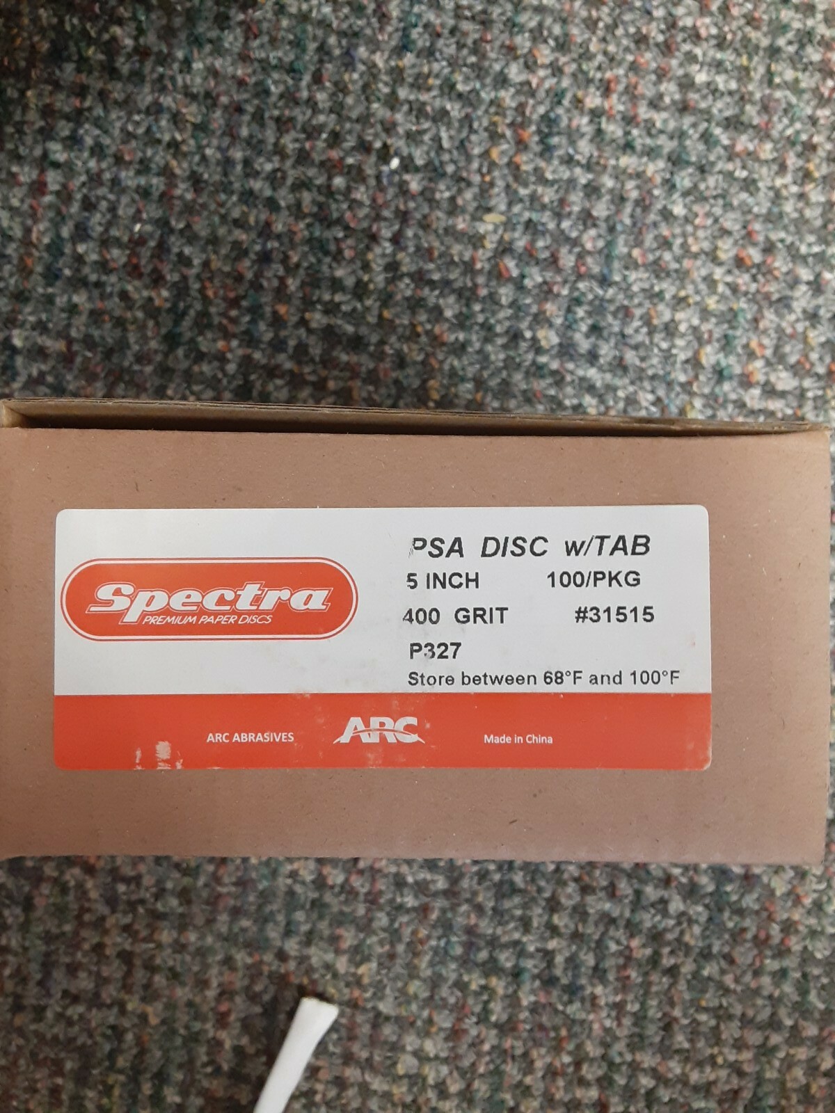 (100) ARC Spectra PSA Abrasive Sand Paper Discs w/Tab 5in 400 grit – P327 31515