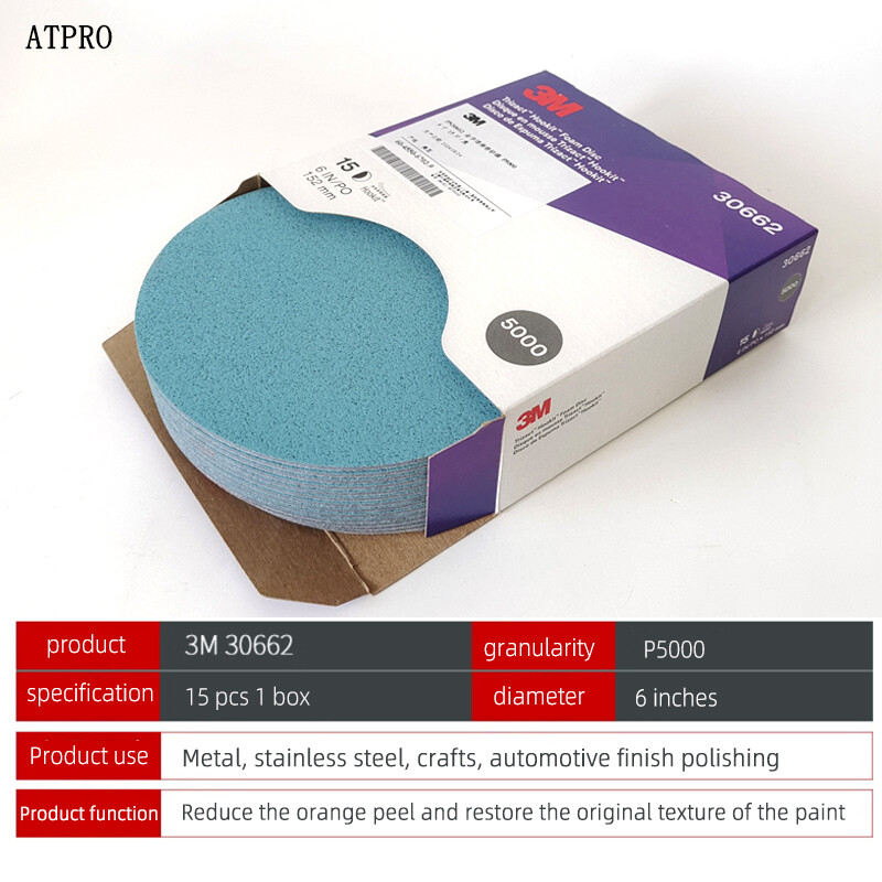 3M 02085 Trizact Pyramid Disc Foam Grinding Disc 6″ P3000/5000（15pcs/box）
