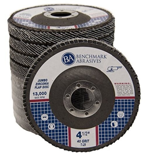 4.5″ x 7/8″ Premium High Density Jumbo Zirconia Type 29 Flap Disc 40 Grit – 10