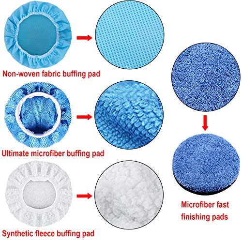 17 Pieces Buffing Pads Foam Polishing Pad Wax Buffer Polish Pads 6 Inch