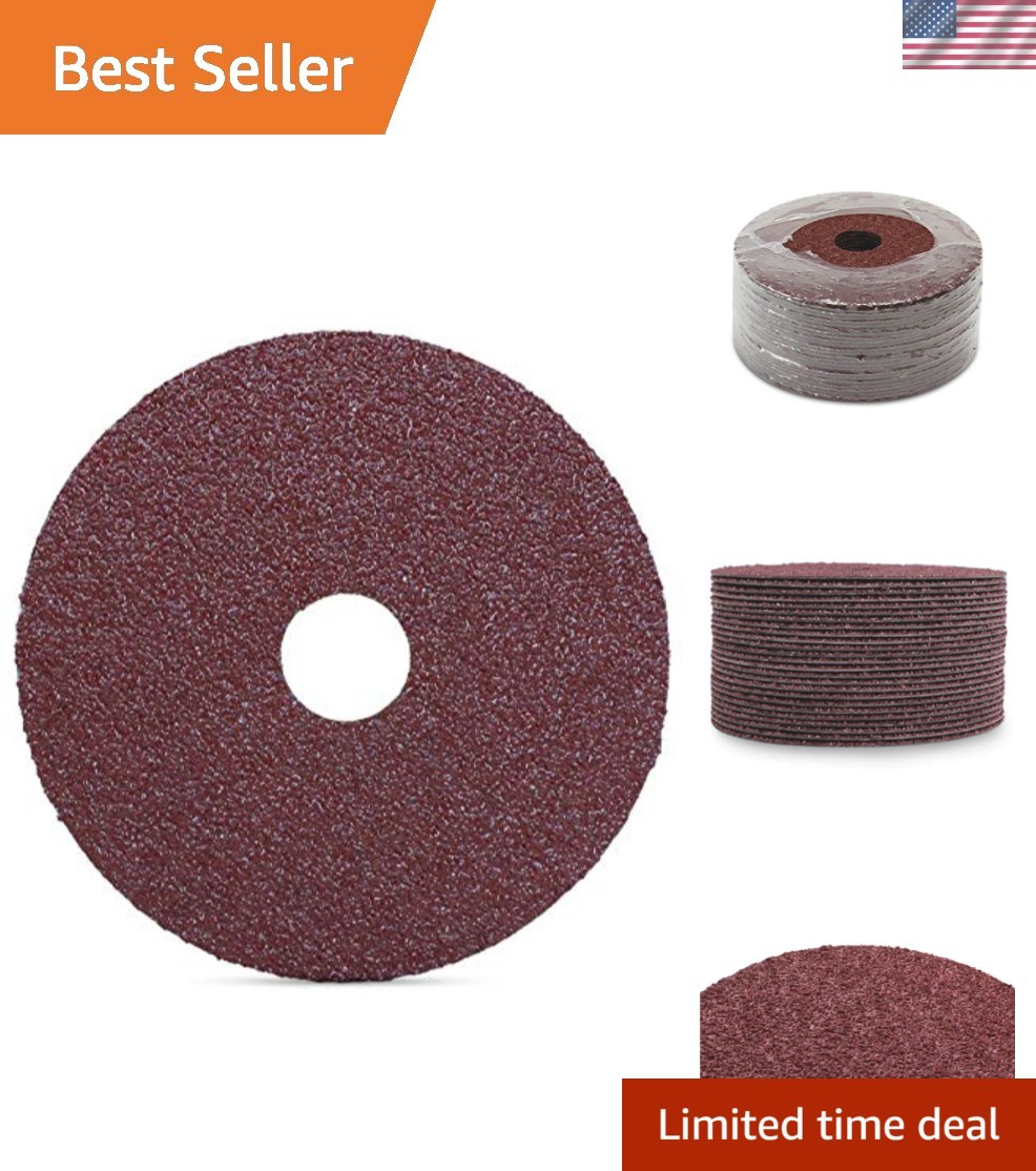 5” Aluminum Oxide Sanding Discs – 36 Grit Extra Coarse, 25 Discs for Metal/Wood