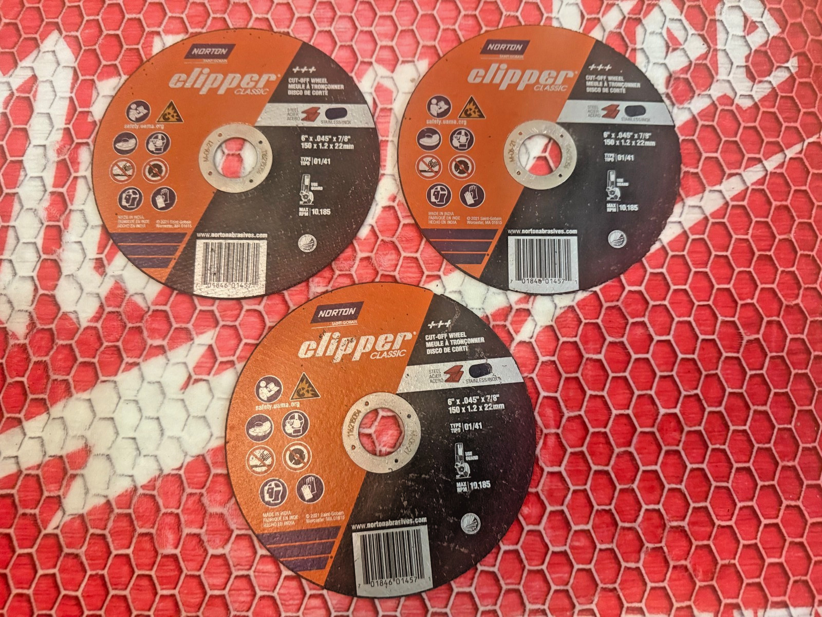 Norton Clipper 6 in. D X 7/8 in. Aluminum Oxide Classic Cut-Off Wheel lot 3