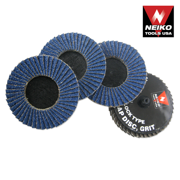 20 NEIKO 2″ ROLL LOCK TWIST ON SANDING FLAP DISCS ZIRCONIA 60 GRIT