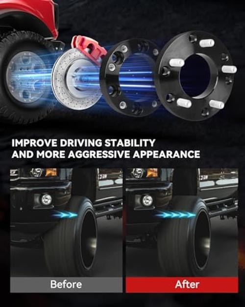 2PCS Wheel Adapters for Grand Cherokee Wheels on Silverado 1500 6×5.5 to 5×5