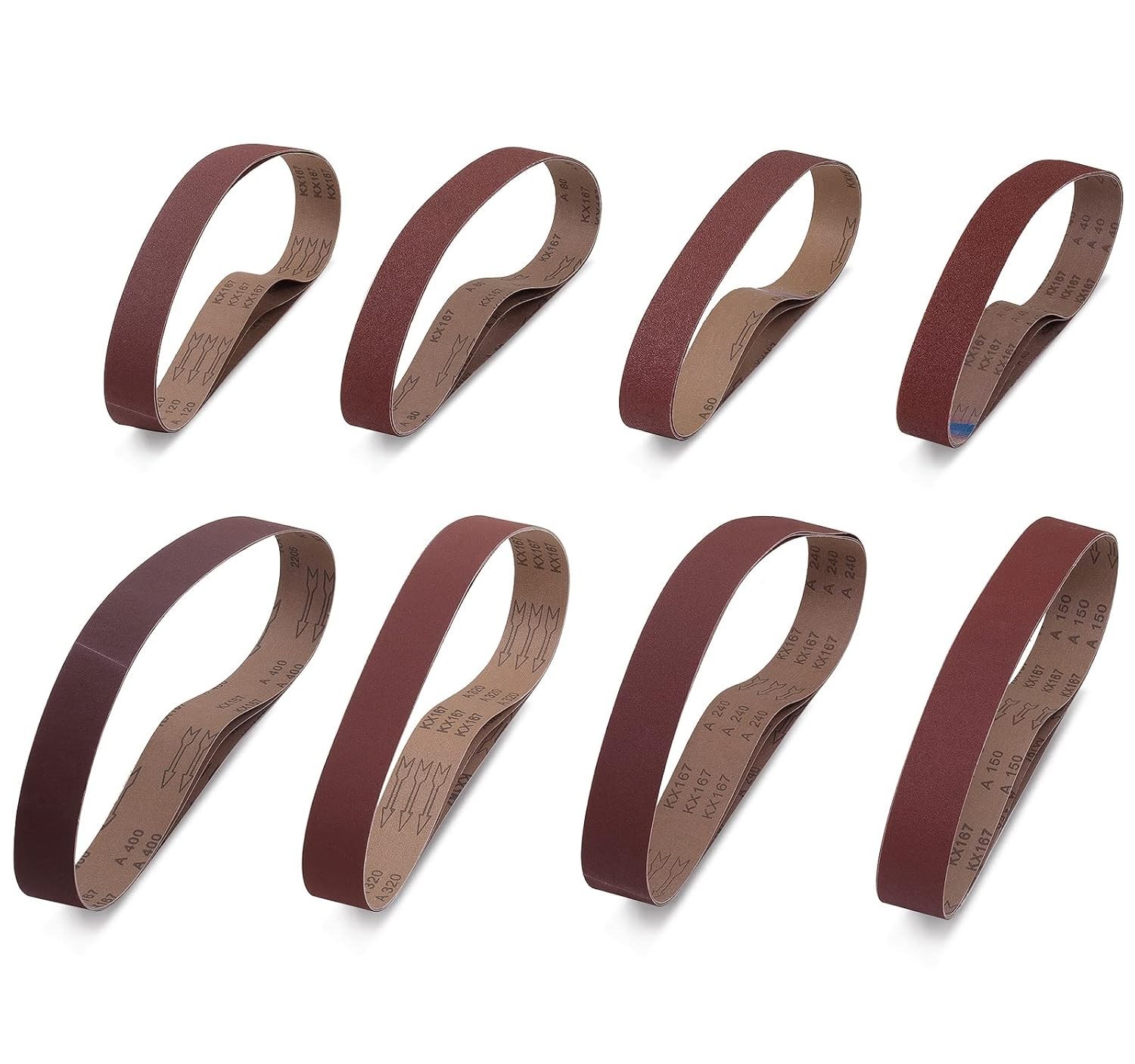 24-Piece 2×42 Inch Sanding Belt Set for Professional Grinding & Finishing