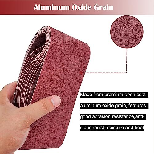 18 PCS 2-1/2 x 16 Inch Abrasive Sanding Belts – 3 Each of 60 80 120 150 240 4…